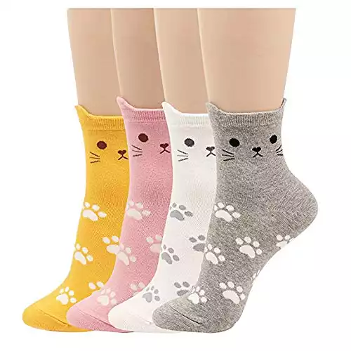 Womens Casual Socks – Cute Crazy Lovely Animal Cats Dogs Pattern