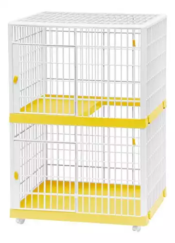 IRIS 2-Tier Cat Cage, Yellow