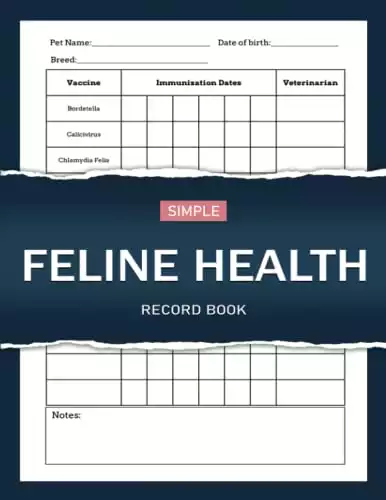 Cat Health Logbook: Vaccination & Medical Record for Multiple Pets, 6" x 9", 110 Pages