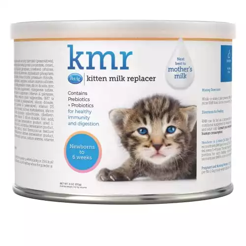 PetAg KMR Kitten Milk Replacer Powder – Prebiotics and Probiotics – Newborn to Six Weeks – Kitten Formula – 6 oz