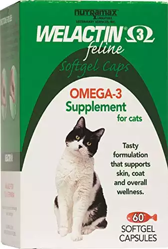 Welactin Omega-3 Skin and Coat Support for Cats, 60 Softgels