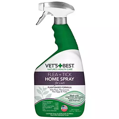 Vet’s Best [Flea] and Tick Treatment Home Spray, lant-Based Formula for [Cat]s, 32 Ounces