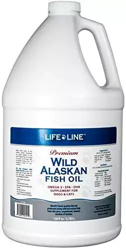 Life Line Pet Nutrition Wild Alaskan Fish Oil Omega-3 Supplement for Skin & Coat – Supports Brain, Eye & Heart