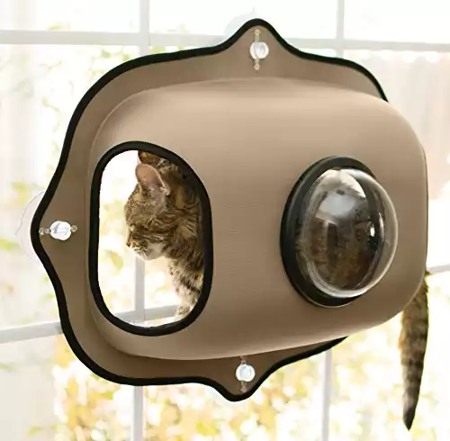 K&H Pet Products EZ Mount Window Bubble Pod Tan 27″ x 20″ Kitty Sill