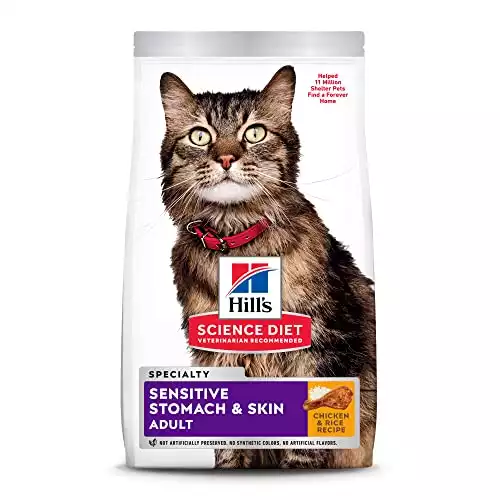 Cat Food - Chicken & Rice, 3.5 lb Bag for Sensitive Stomach & Skin