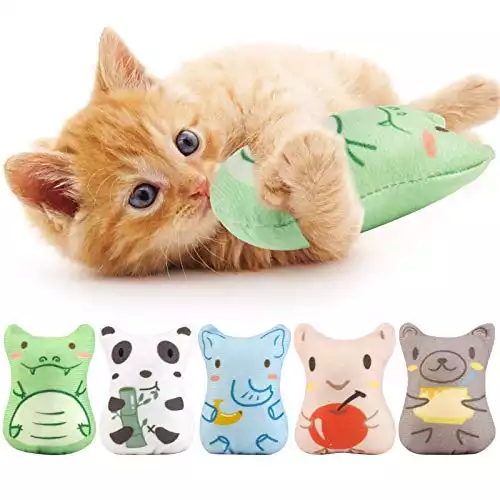 Dorakitten Catnip Play Set: 5 Plush Interactive Toys for Indoor Cats