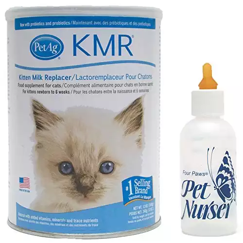 Kitten Milk Replacement Bundle with Four Paws Kitten Nursing Bottle