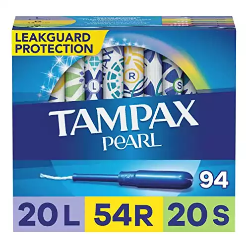 Tampax Pearl Multipack: 94 Unscented Tampons, Light/Regular/Super Absorbency