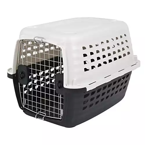 Petmate Compass Fashion Kennel Cat and Dog Kennel, 10-20 lb., Pearl White/Black, Made in USA