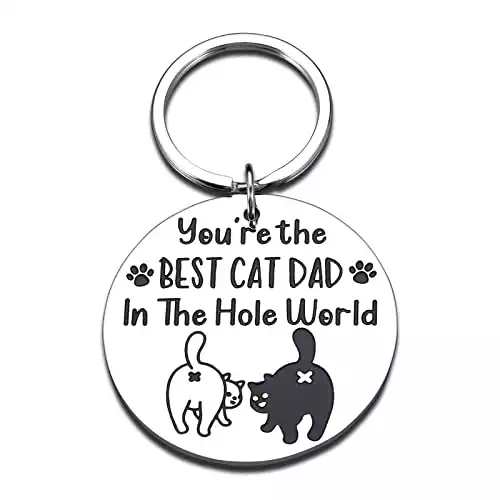 ACCOLIAMBER Cute Cat Dad Keychain