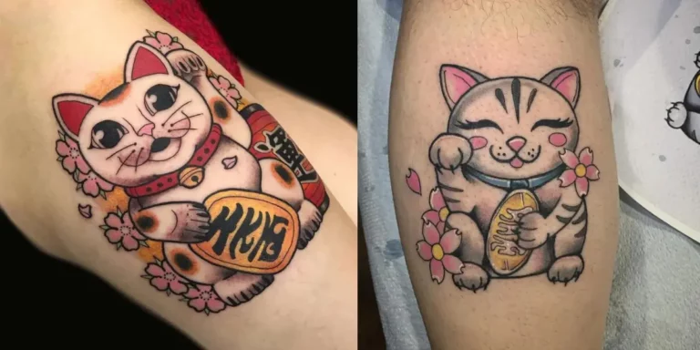 13 Cute Lucky Cat Tattoos for Good Fortune