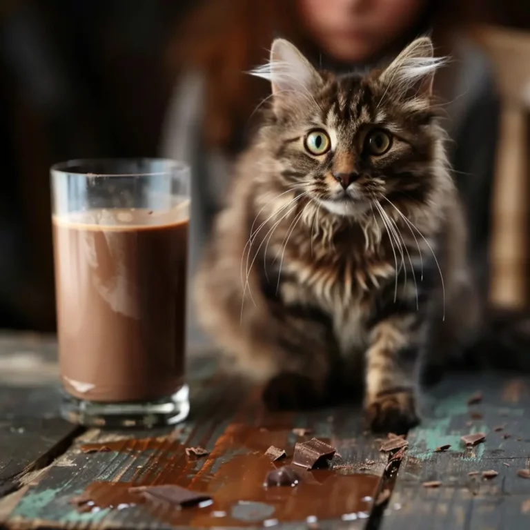 Cat chocolate milk